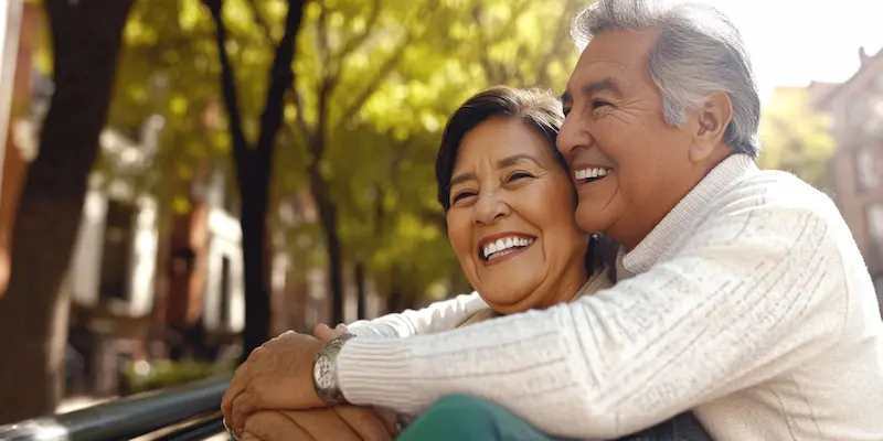 Pareja mayor sonriendo. Rehabilitación Oral: Beneficios y Tipos