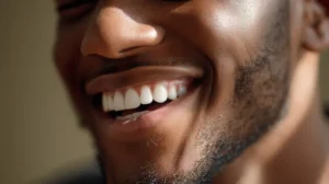 Hombre sonriendo, ¿Notas tus dientes un poco más largos? Recesión gingival